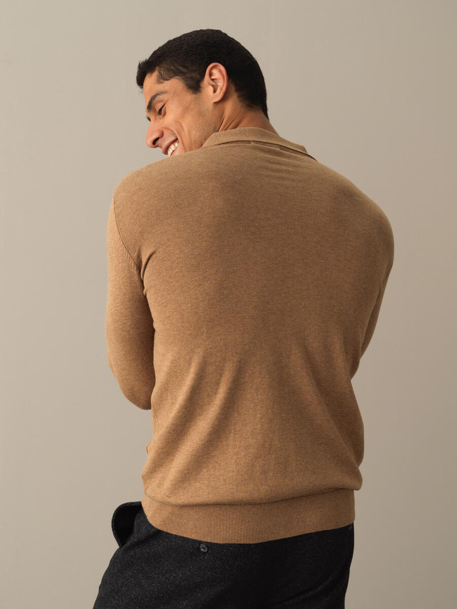 Polo Neck Cotton Regular Fit Basic Sweater - 3