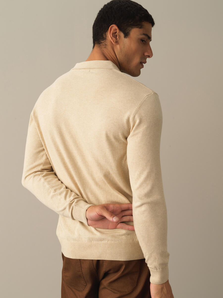 Polo Neck Cotton Regular Fit Basic Sweater - 4