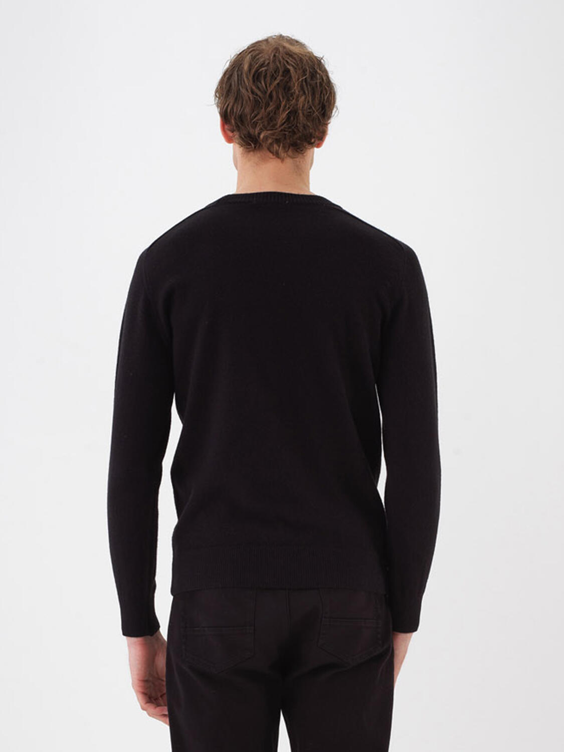 Wool Crew Neck Basic Sweater - 3