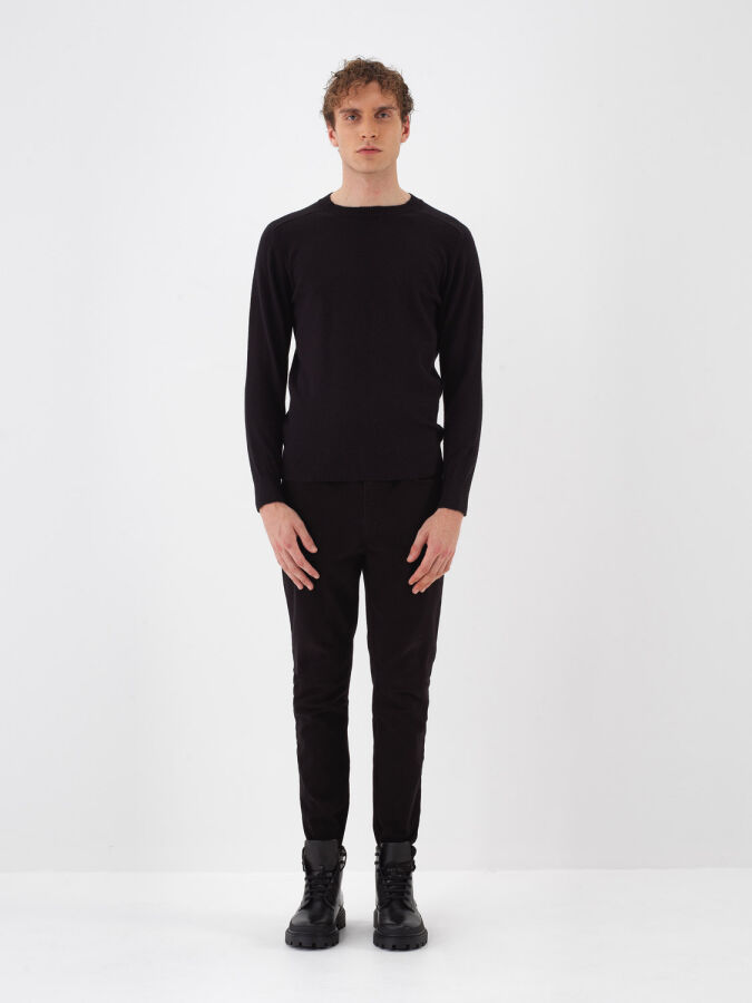 Wool Crew Neck Basic Sweater - 3