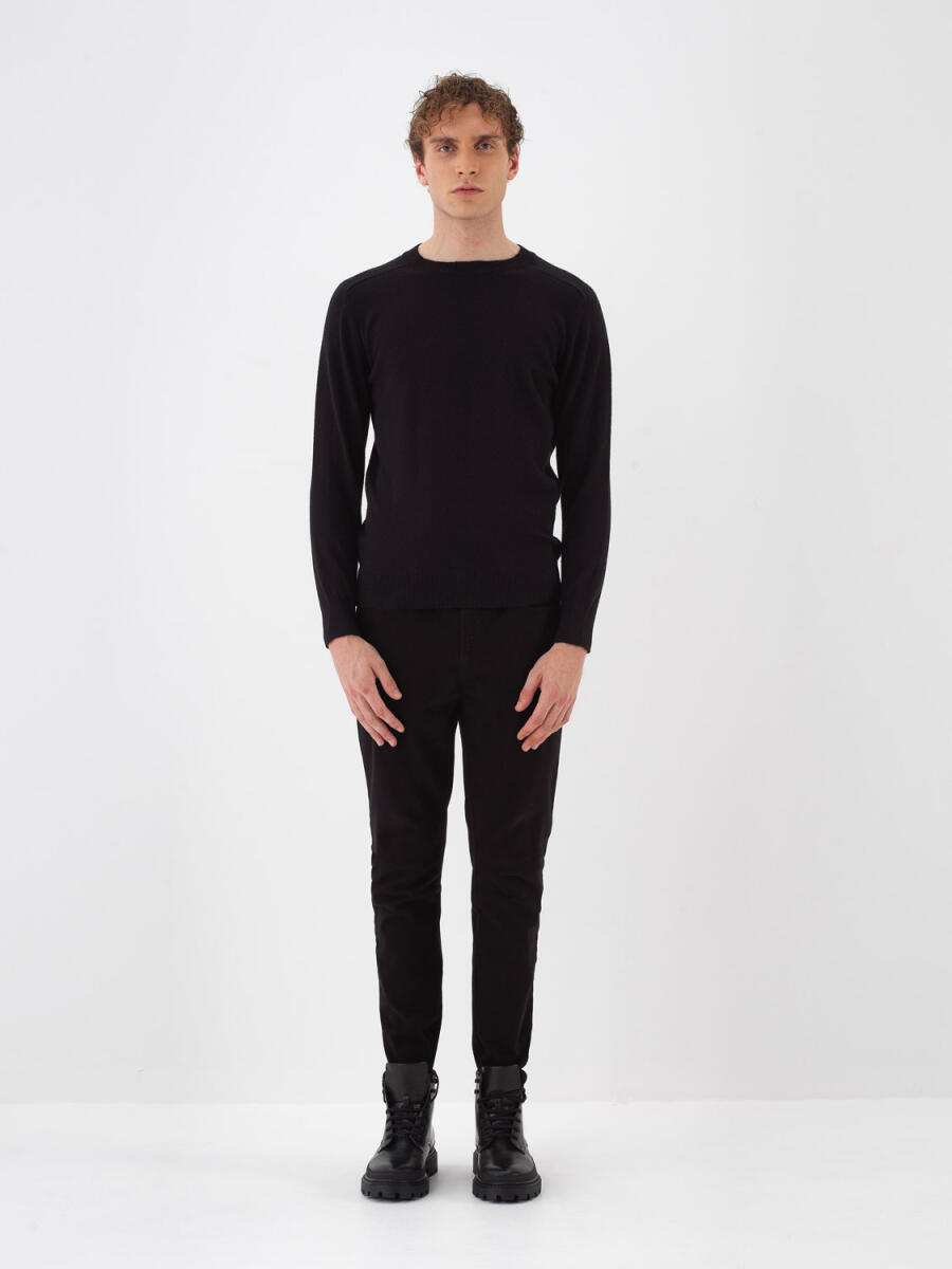 Wool Crew Neck Basic Sweater - 3