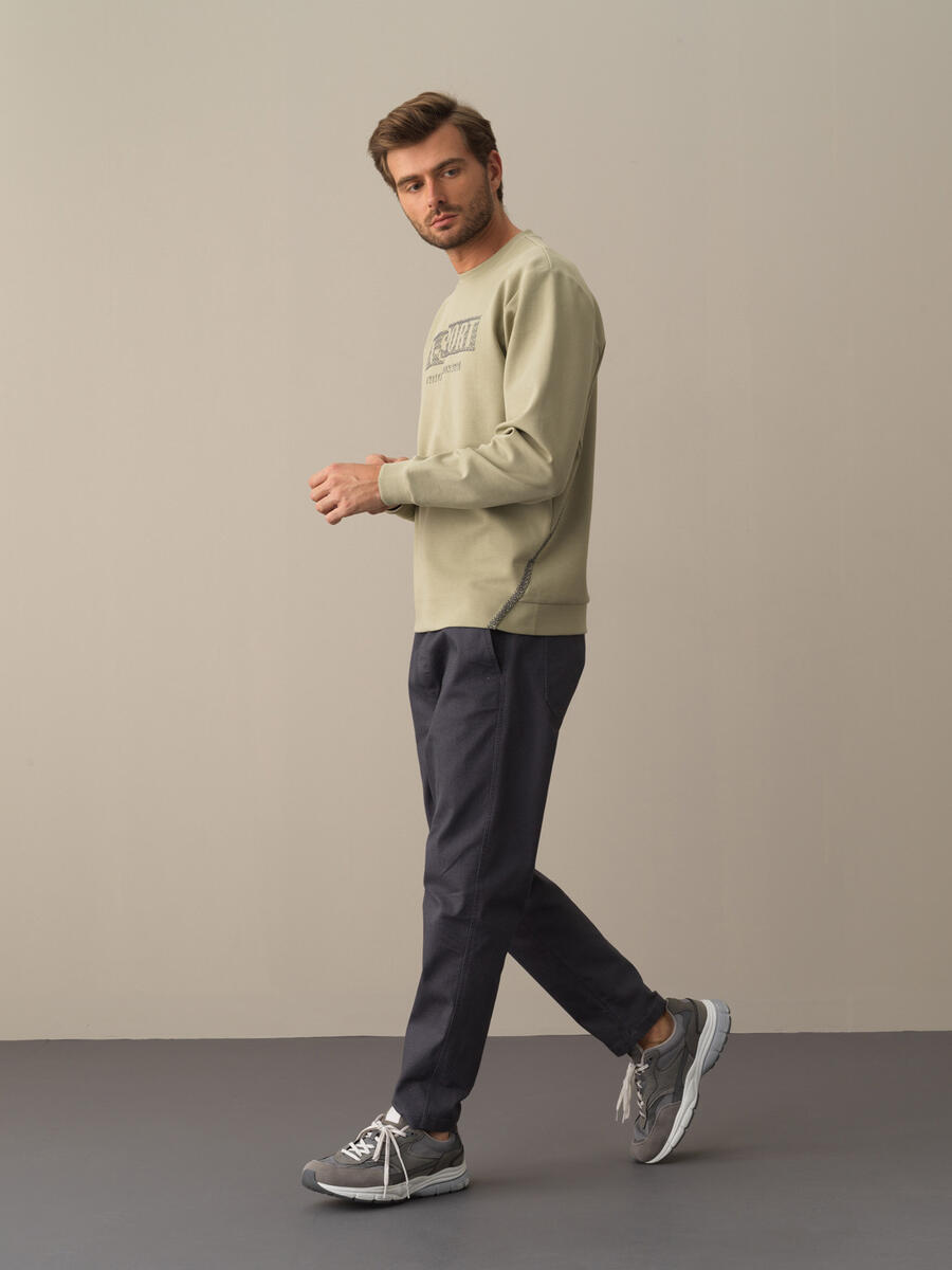 High Waist Regular Fit Straight Cut Pants - 3