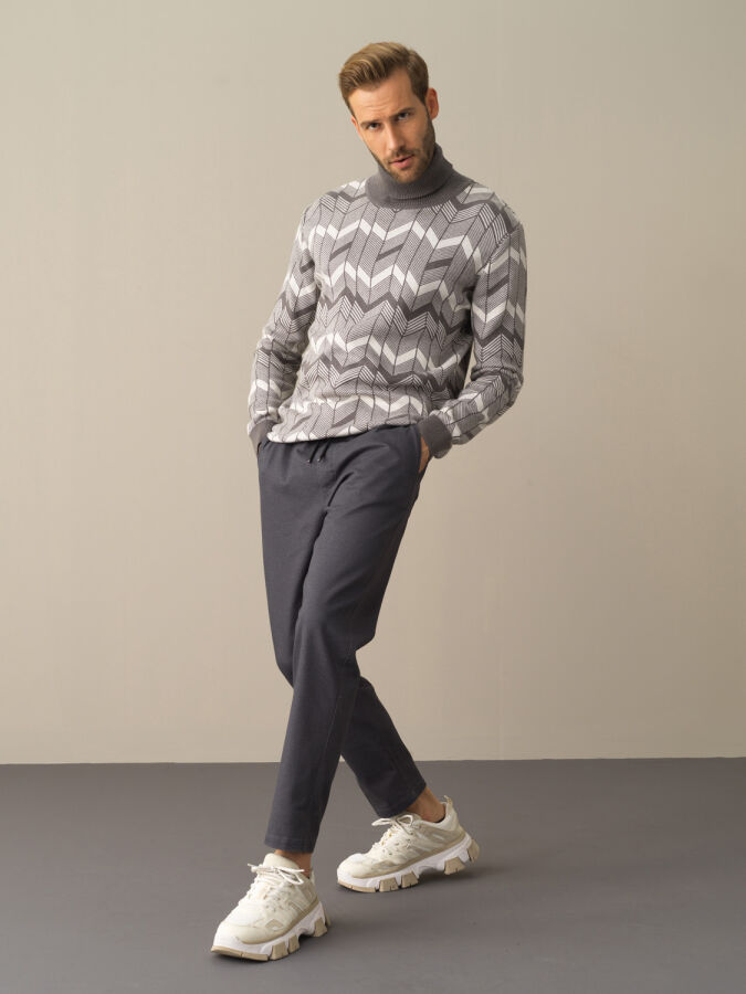 Cotton Elastic Waist Regular Fit Pants - Xint