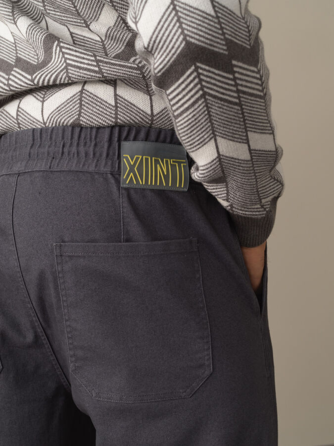 Cotton Elastic Waist Regular Fit Pants - Xint