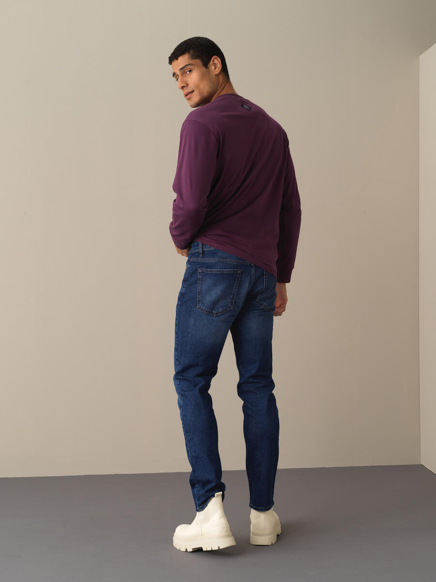 Cotton Slim Fit Denim Pants - 4