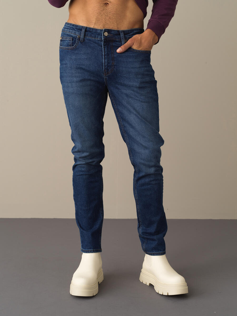Cotton Slim Fit Denim Pants