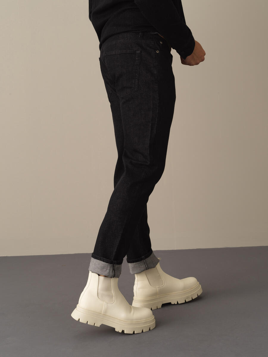 Cotton Slim Fit Denim Pants - 3