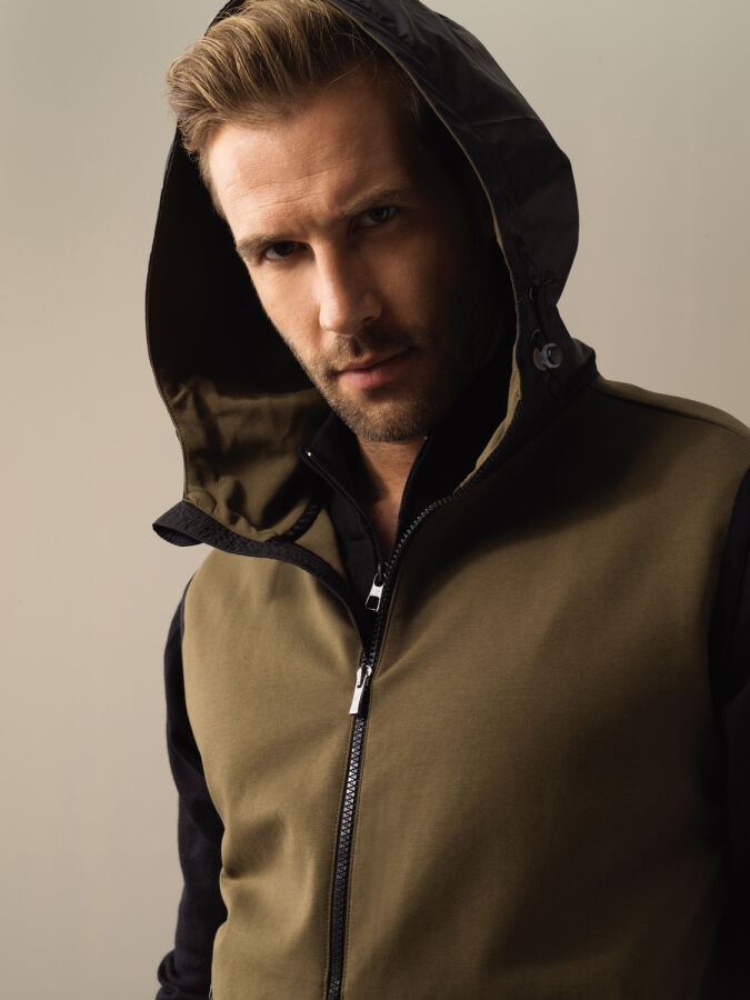 Hooded Cotton Regular Fit Vest - Xint