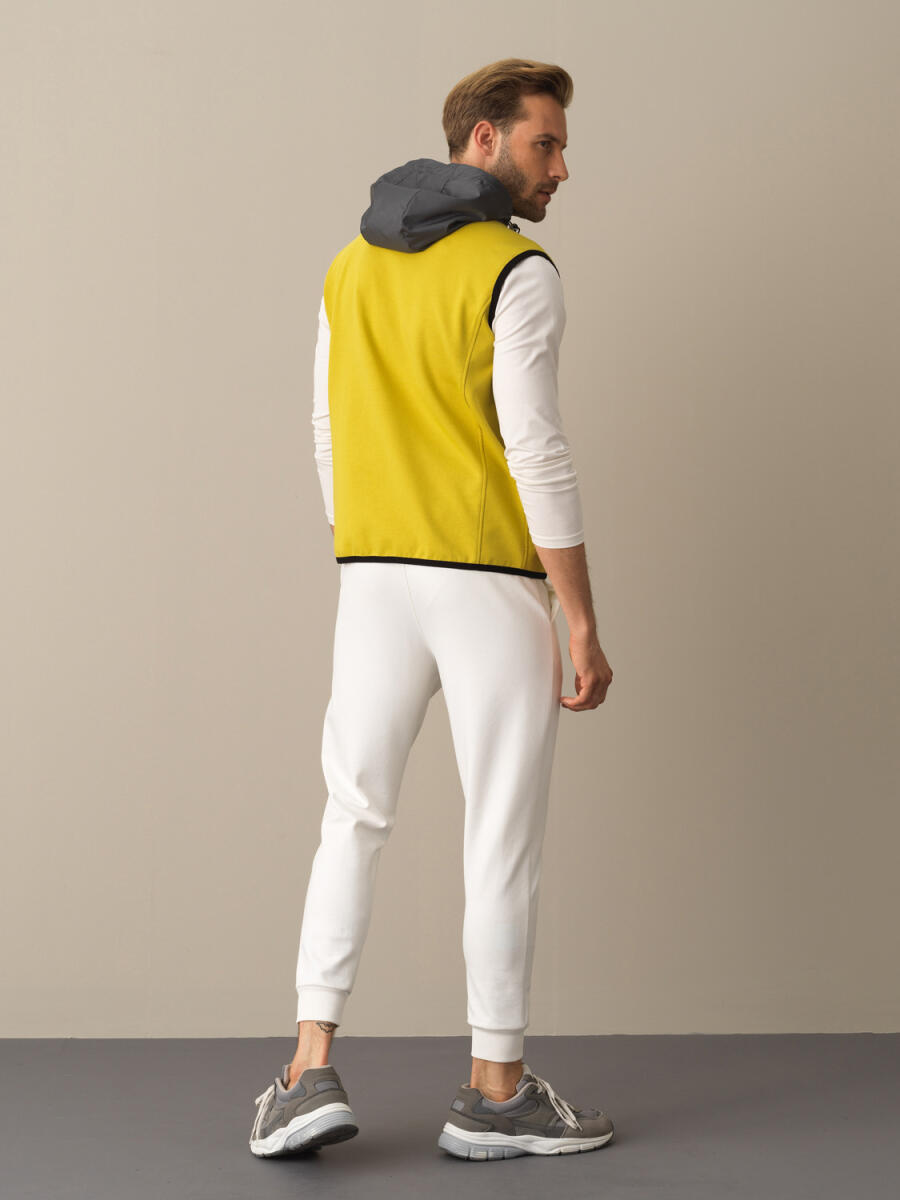 Hooded Cotton Regular Fit Vest - 4