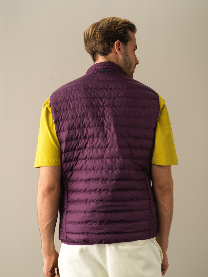 Stand Collar Regular Fit Puffer Vest - Xint