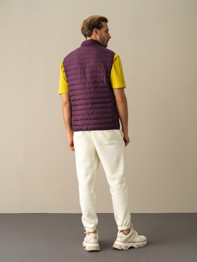 Stand Collar Regular Fit Puffer Vest - Xint