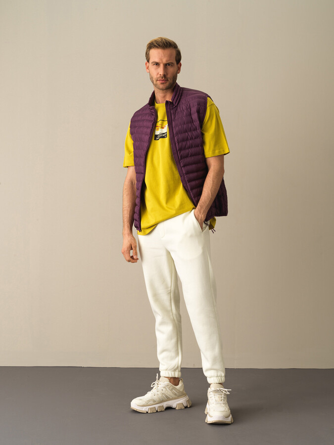 Stand Collar Regular Fit Puffer Vest - Xint