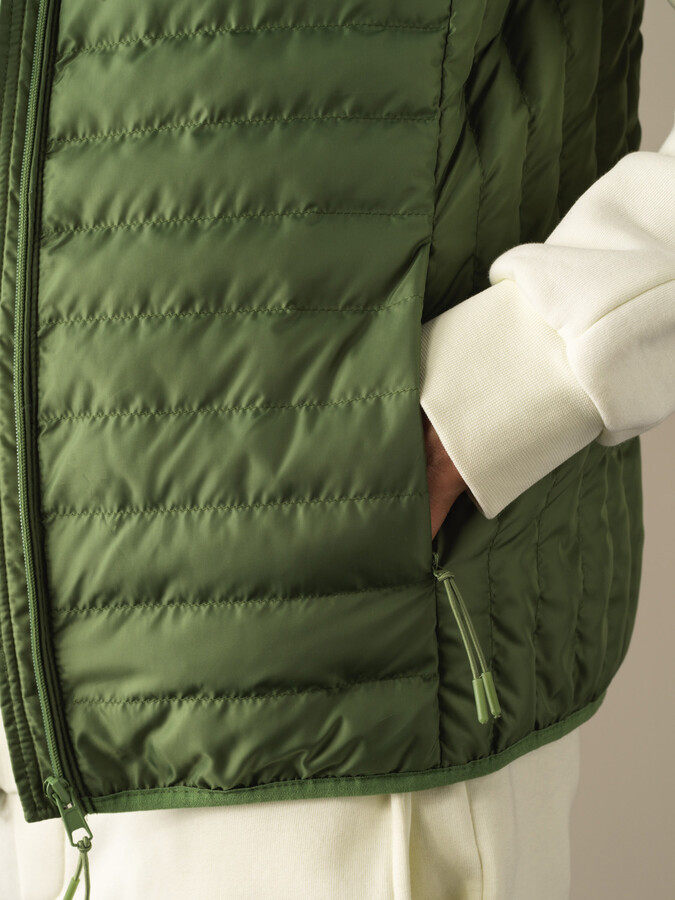 Stand Collar Regular Fit Puffer Vest - Xint