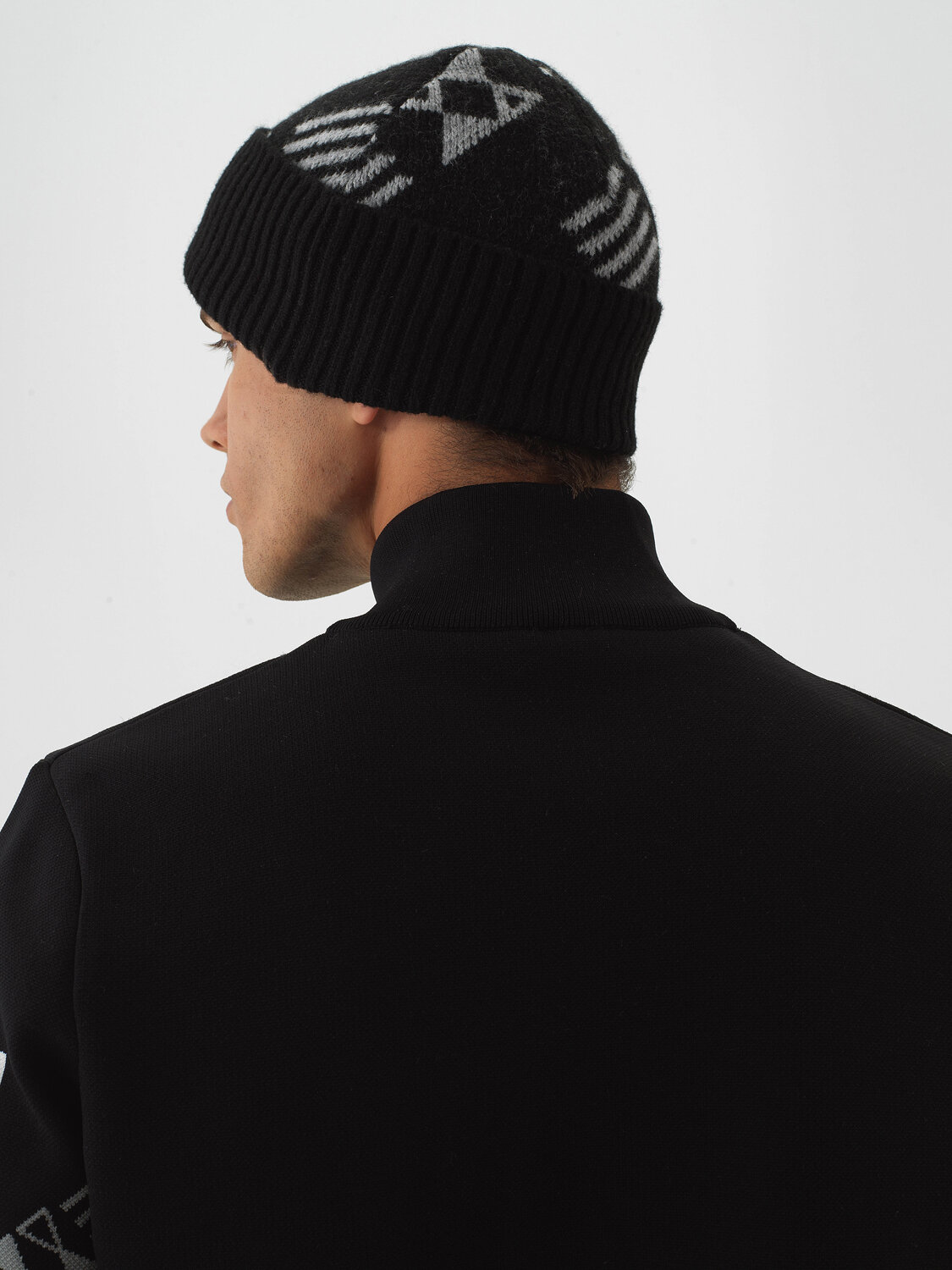 Black Natural Wool Textured Standard Fit Beret - Xint