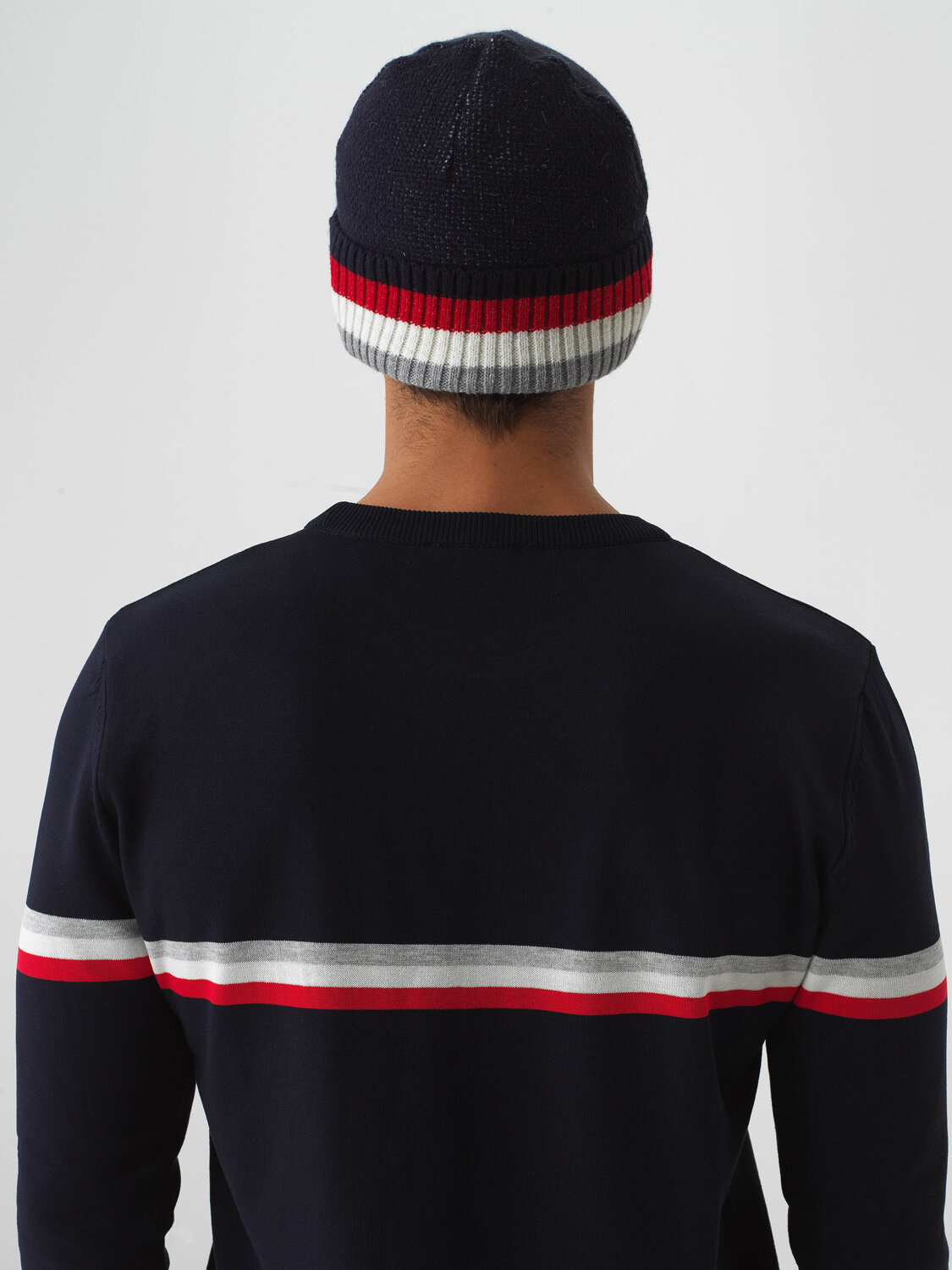 Navy Blue Natural Wool Textured Standard Fit Beret - Xint