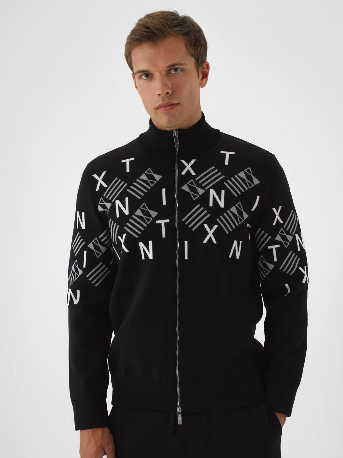 Black Regular Fit Cardigan That Maintains Its Form