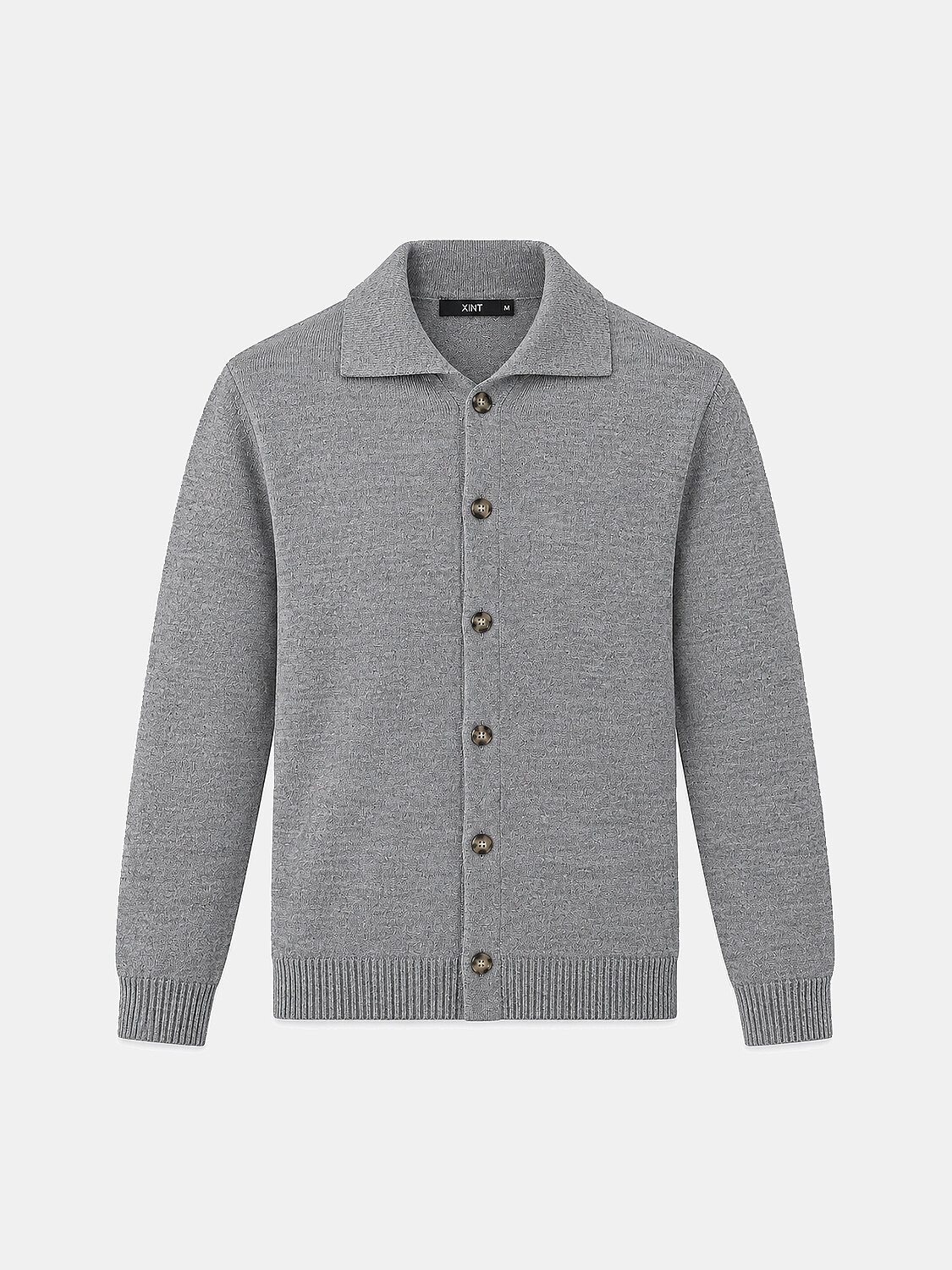 Gray Soft Texture Regular Fit Cardigan (1)