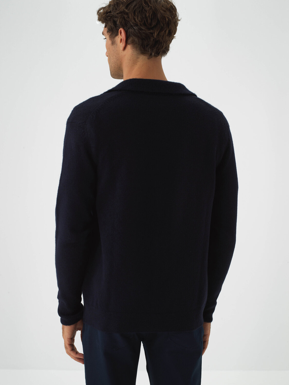Navy Blue Soft Texture Regular Fit Cardigan - Xint