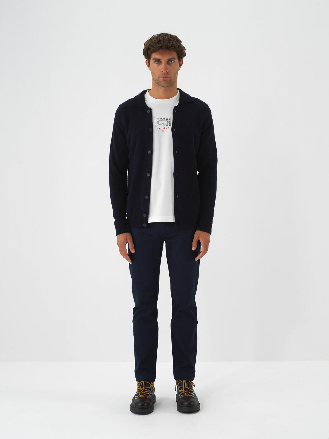 Navy Blue Soft Texture Regular Fit Cardigan - 2