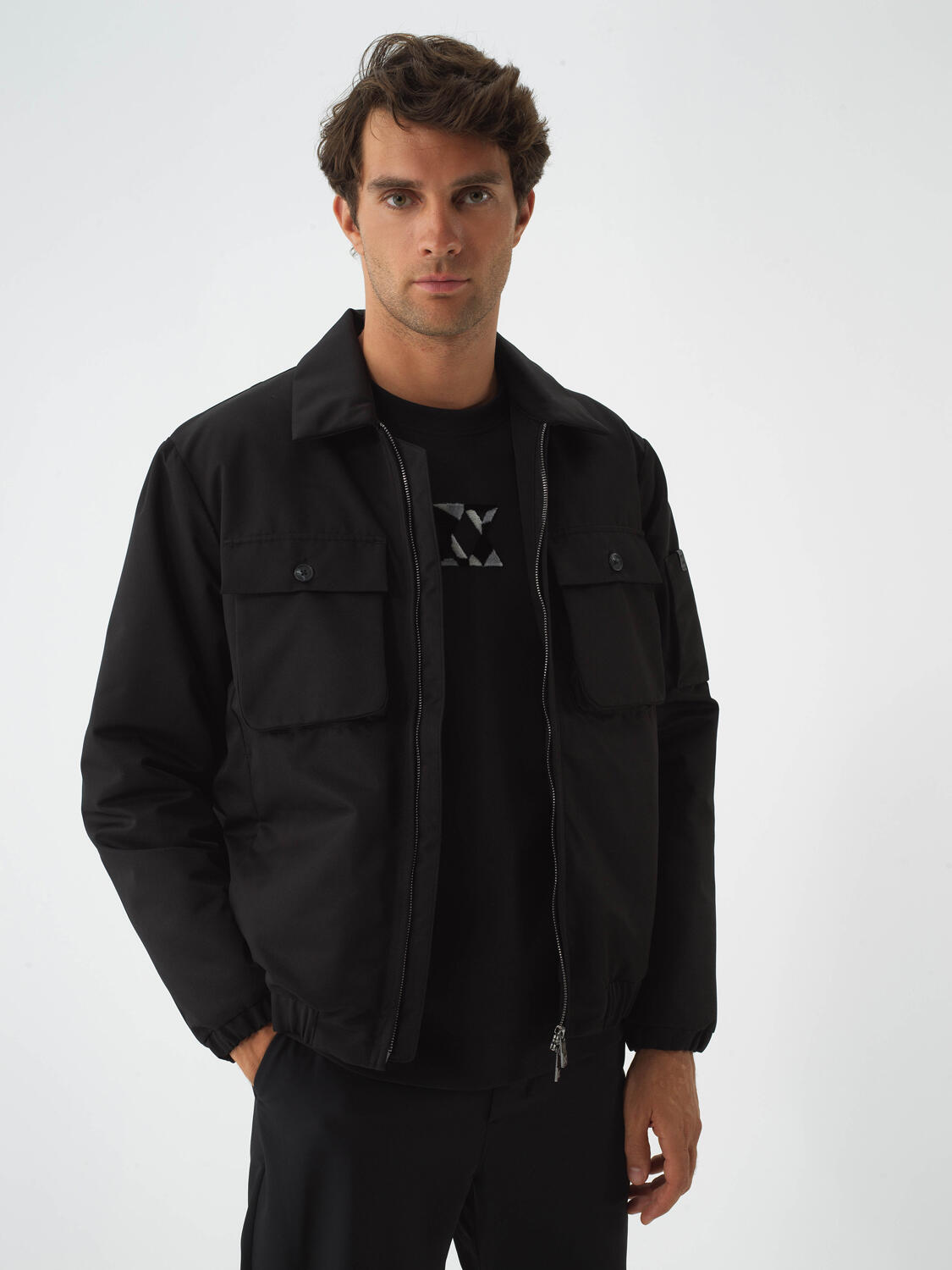Black Regular Fit Coat That Maintains Its Form