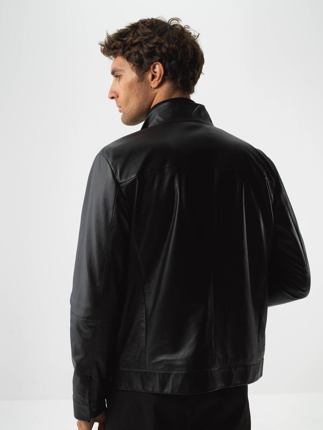 Black Genuine Leather Regular Fit Jacket - 4