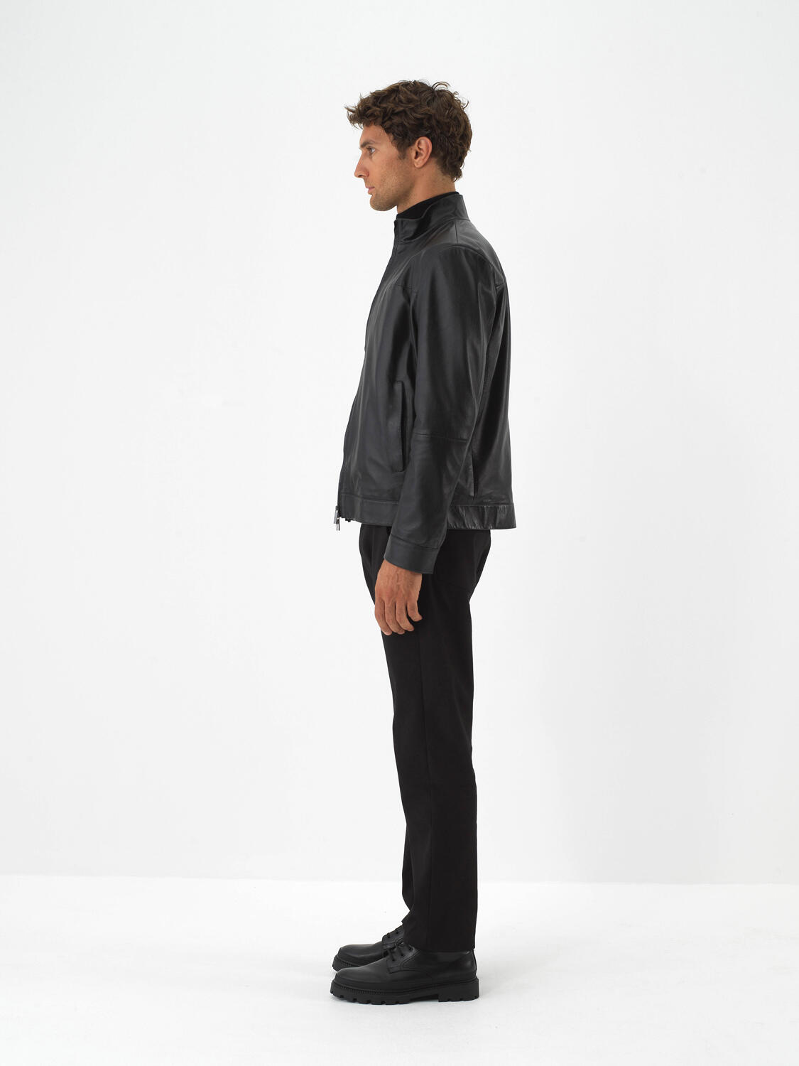 Black Genuine Leather Regular Fit Jacket - 3