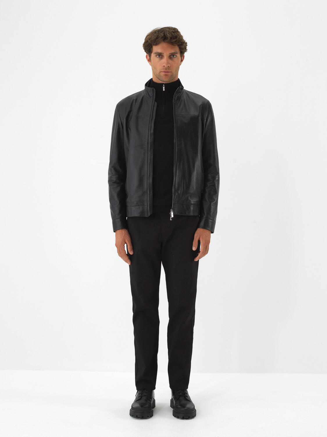 Black Genuine Leather Regular Fit Jacket - 2