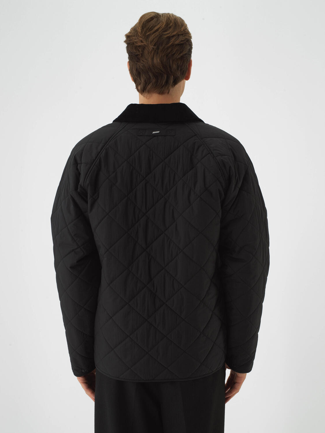 Black Quilted Textured Regular Fit Coat - 4