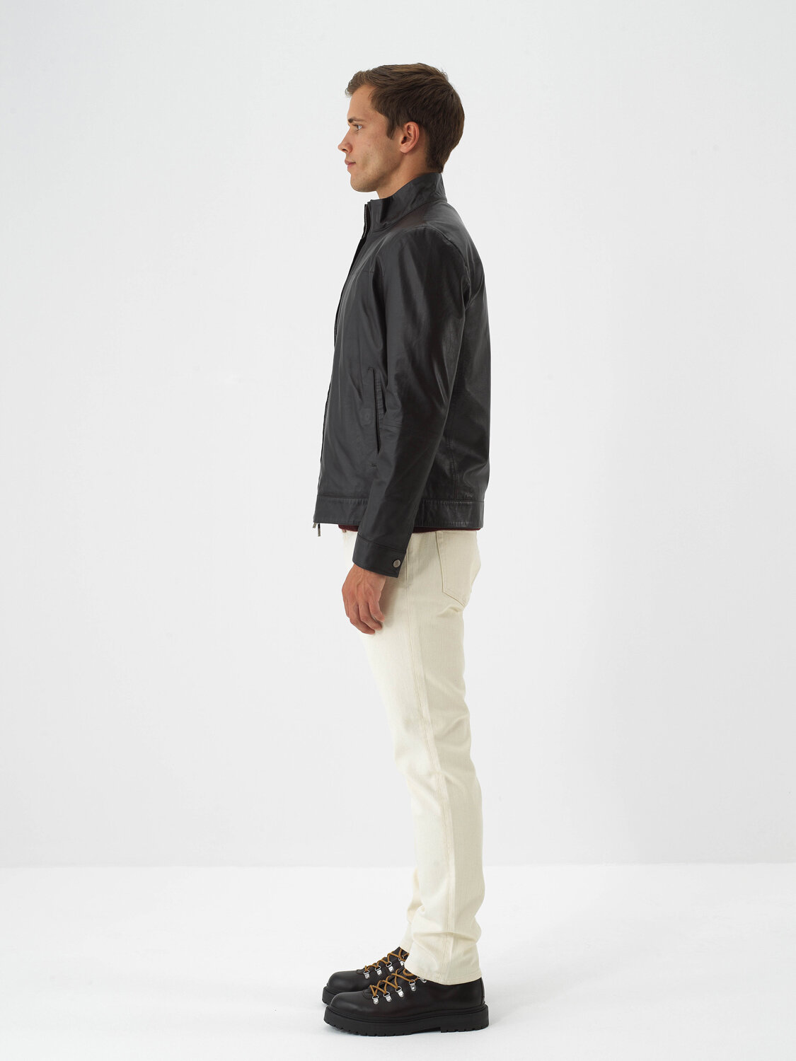 Brown Genuine Leather Regular Fit Jacket - Xint