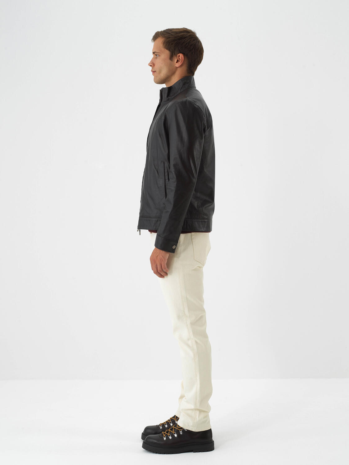 Brown Genuine Leather Regular Fit Jacket - 3