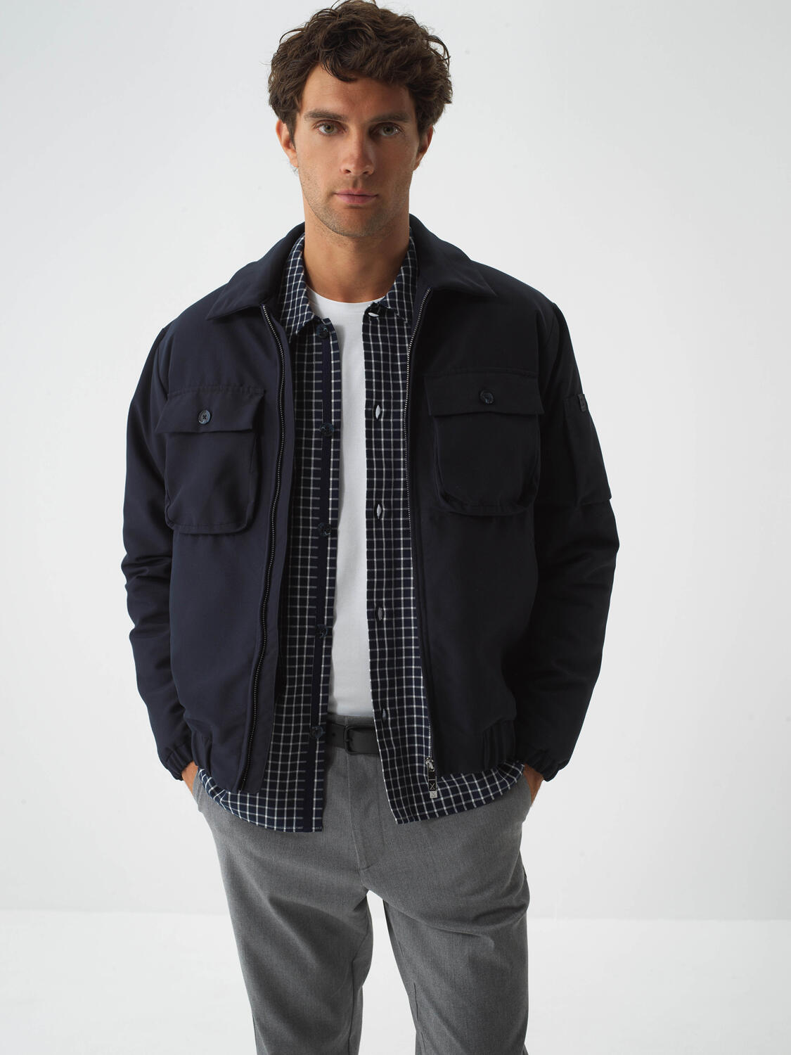 Navy Blue Regular Fit Coat That Maintains Its Form