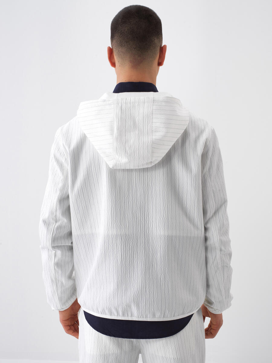 White Regular Fit Cotton Coat - 4