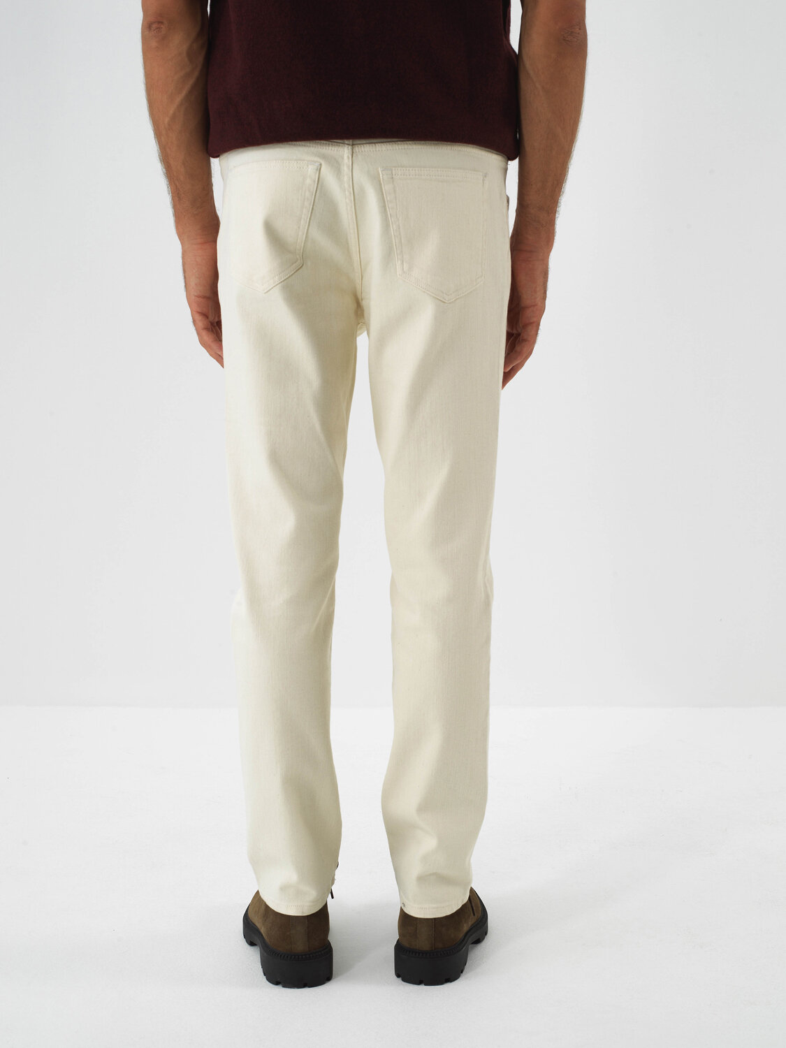 Natural Cotton Textured Slim Fit Denim Trousers - Xint