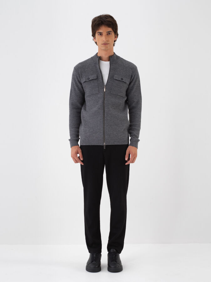 Wool Plain Cardigan - Xint