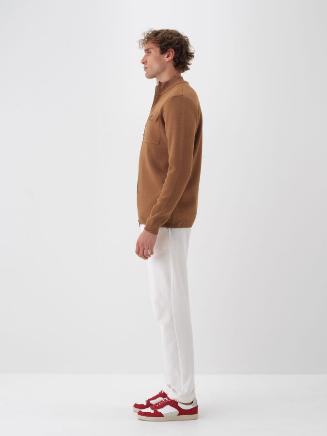 Wool Plain Cardigan - Xint