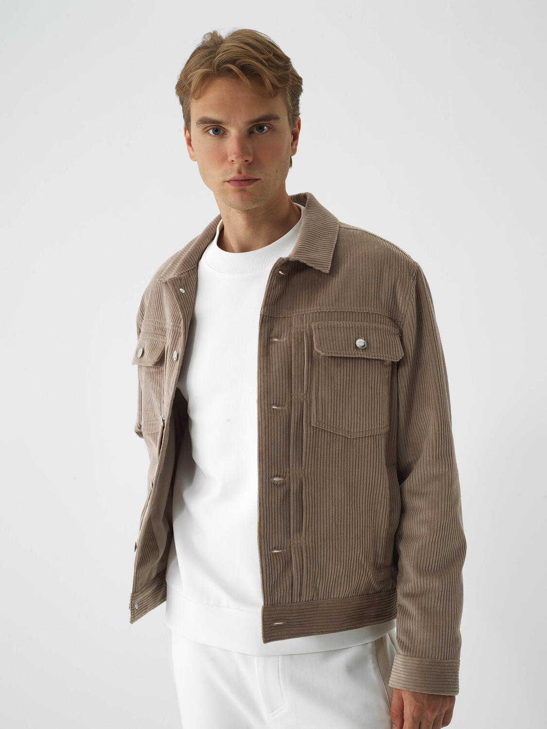 Beige Luxury Textured Soft Velvet Regular Fit Jacket