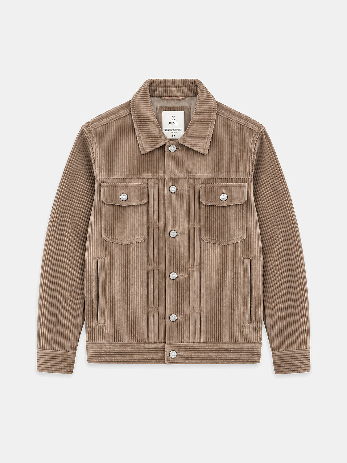 Beige Luxury Textured Soft Velvet Regular Fit Jacket (1)