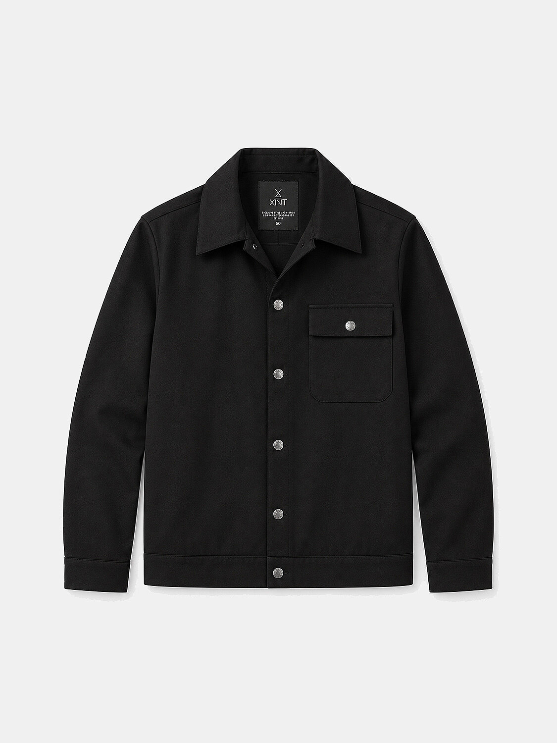 Black Cotton Textured Regular Fit Jacket (1)