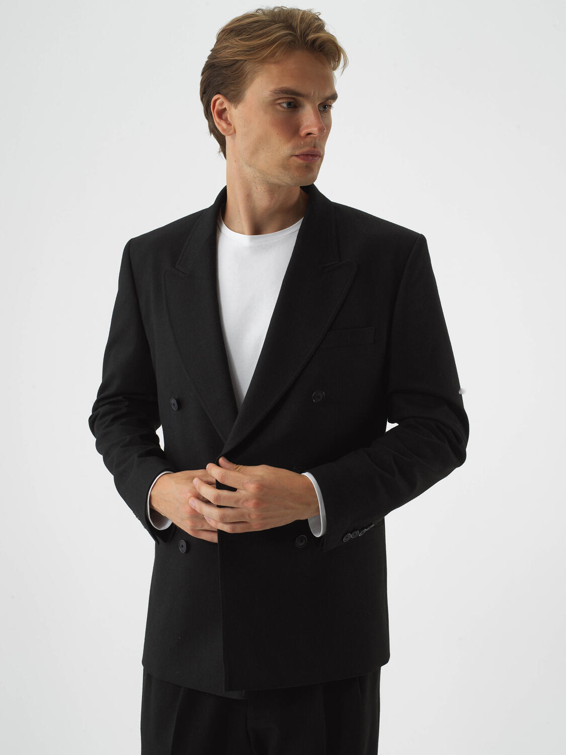 Black Flexible Textured Regular Fit Jacket