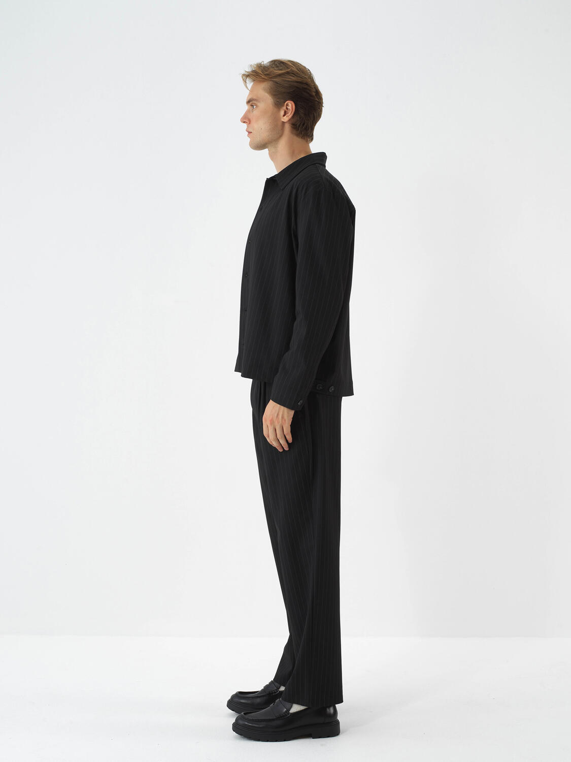 Black Flexible Textured Regular Fit Jacket - 4