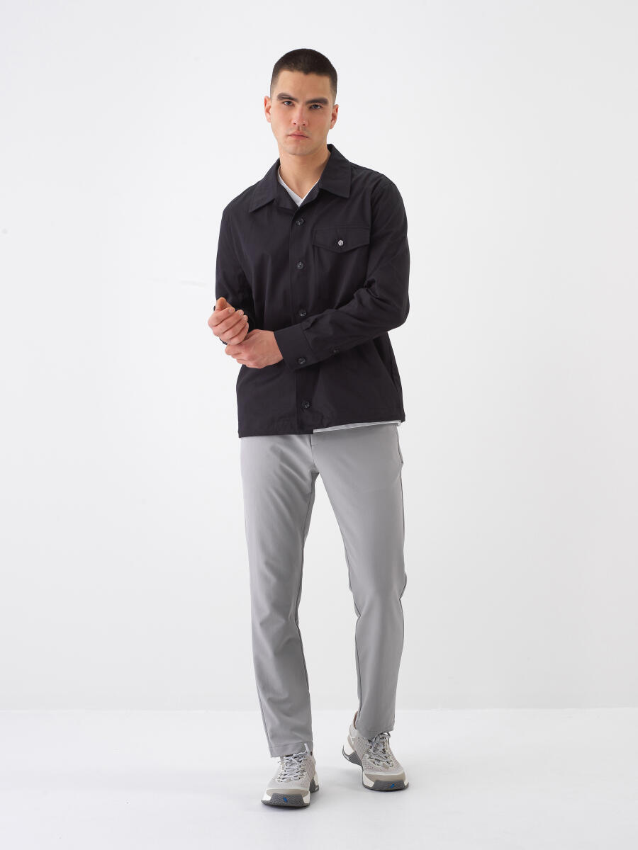 Black Regular Fit Cotton Jacket - 2