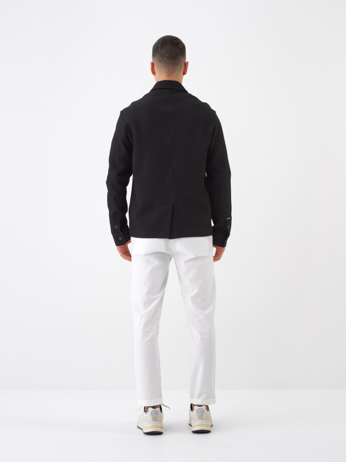 Black Regular Fit Jacket - 5