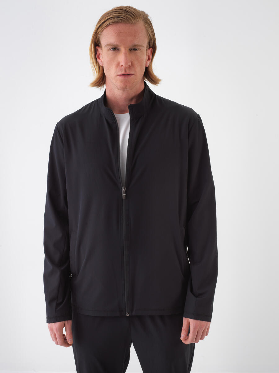 Black Regular Fit Jacket - 1