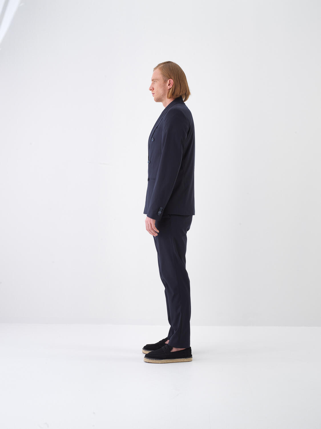 Navy Blue Regular Fit Lyocell Jacket - 3