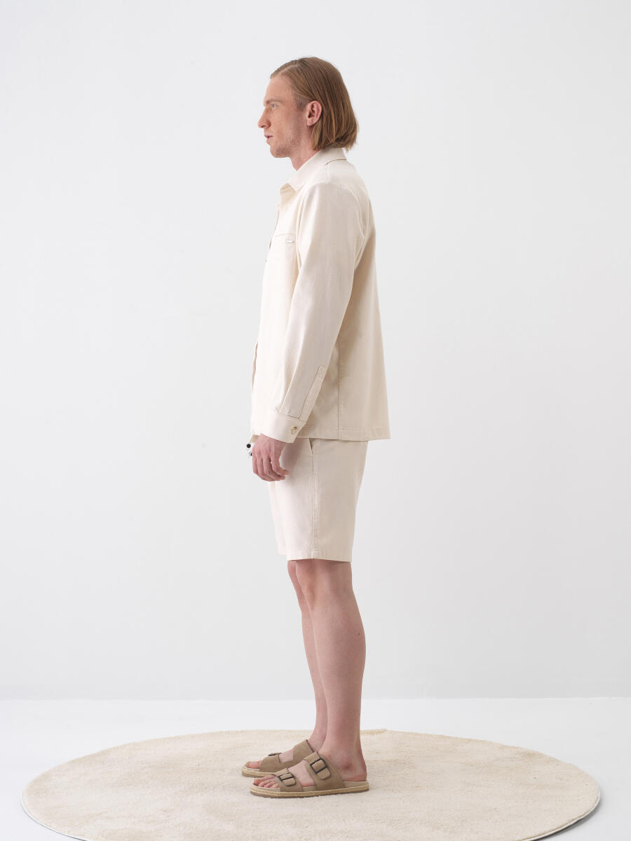 Natural Regular Fit Cotton Jacket - 3