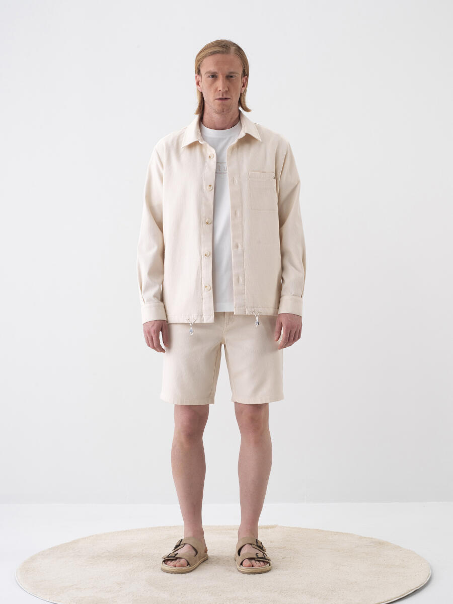 Natural Regular Fit Cotton Jacket - 2