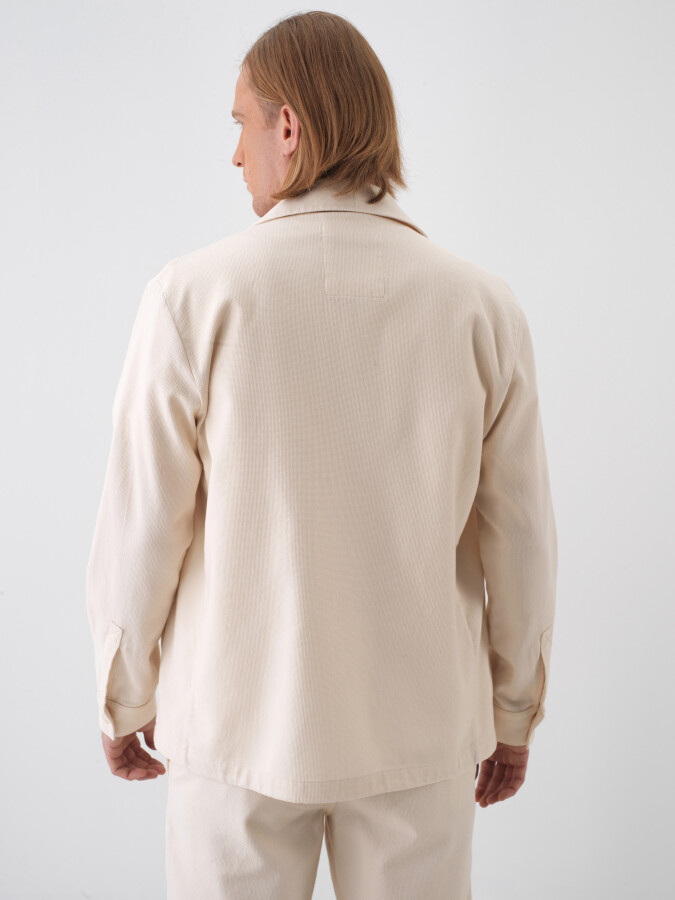 Natural Regular Fit Cotton Jacket - 4