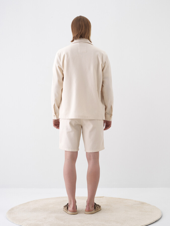 Natural Regular Fit Cotton Jacket - 5