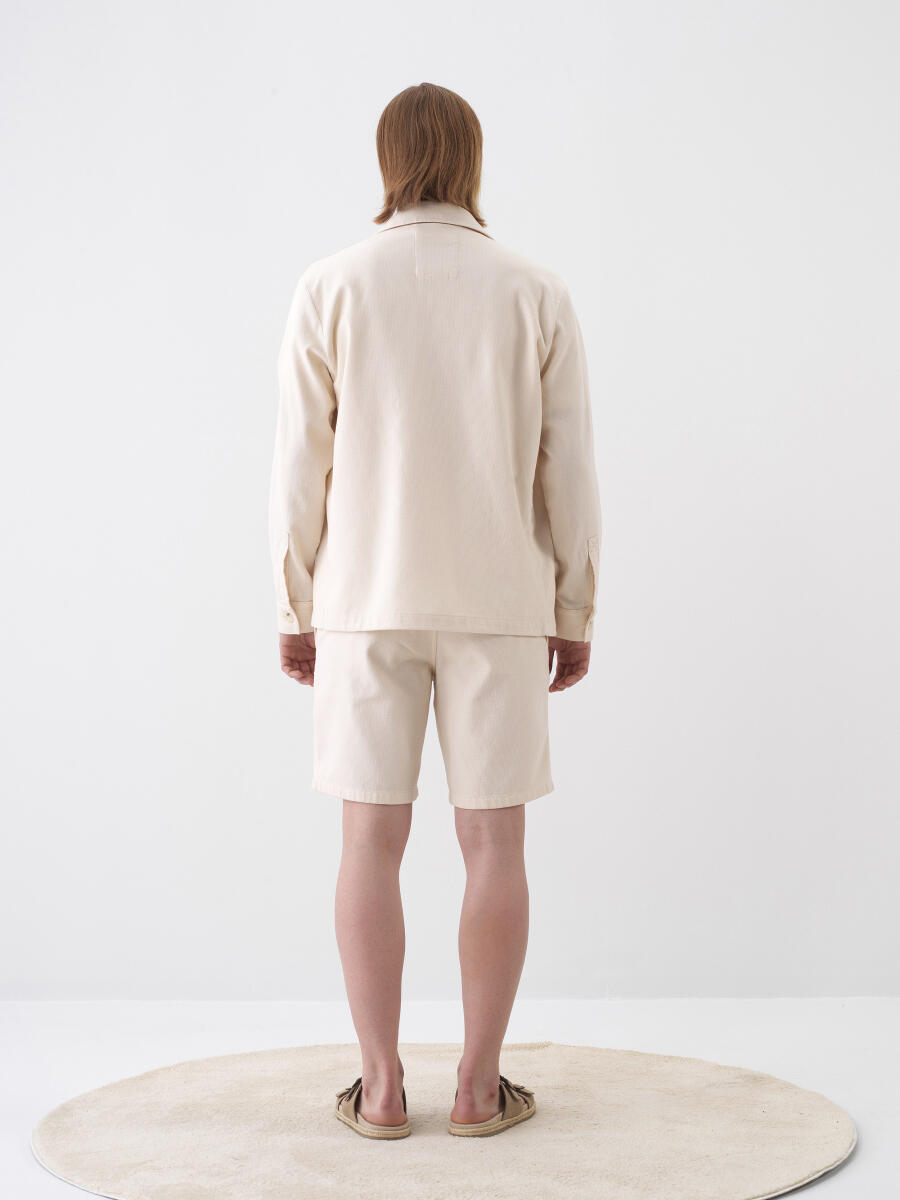 Natural Regular Fit Cotton Jacket - 5