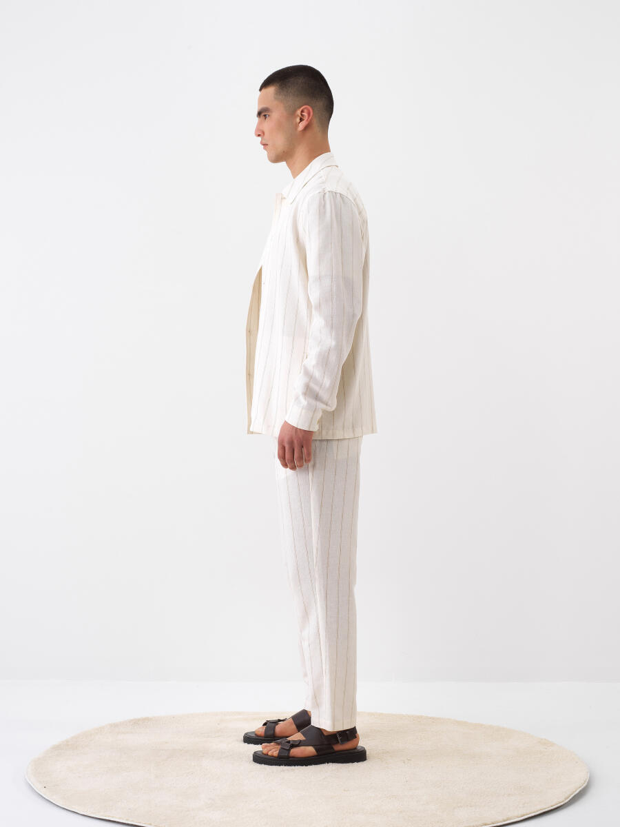 Natural Regular Fit Linen Jacket - 3